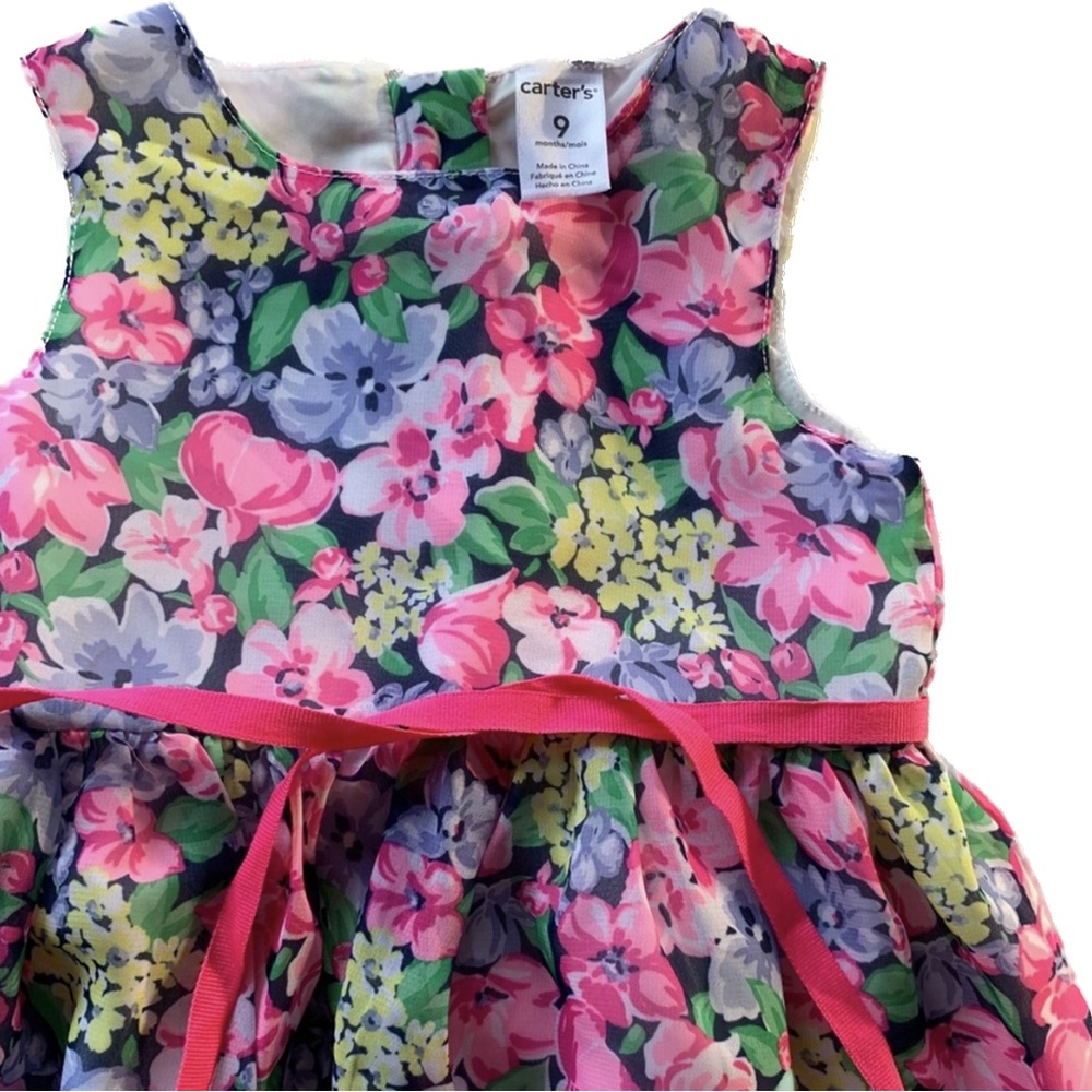 Floral Dress Carter's 9 Months Baby Girl - Picture 5 of 12